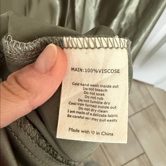 VRG GRL Olive Green Strapless Maxi Dress size small - Picture 5 of 7